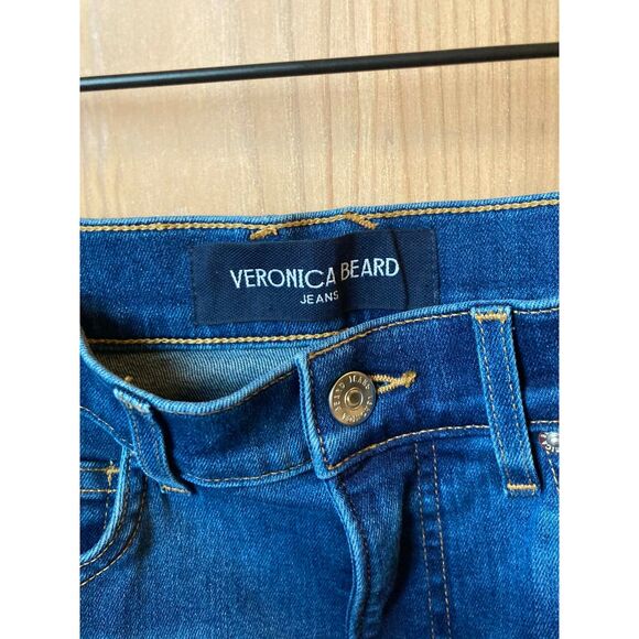 Veronica Beard x Tuckernuck Beverly Skinny Flare High Rise Blue Jeans, Size 27 - Picture 3 of 7